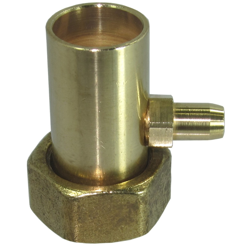 BRASS CONNECTOR FOR METER WITH THREADED VENT 