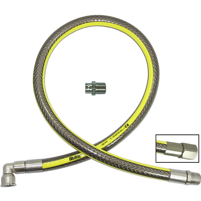 FLEXIBLE CORRUGATED HOSE ELBOW WITH SECURITY SOCKET