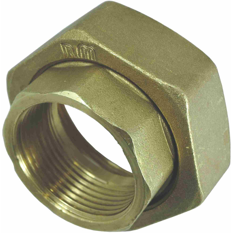 BRASS UNION 2 PIECES F-F WITH FLAT SEAL