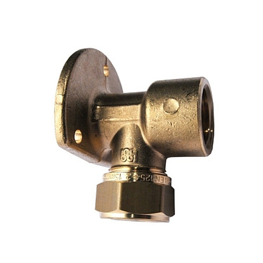 FEMALE WALL PLATE ELBOW COMPRESSION FITTING FOR COPPER