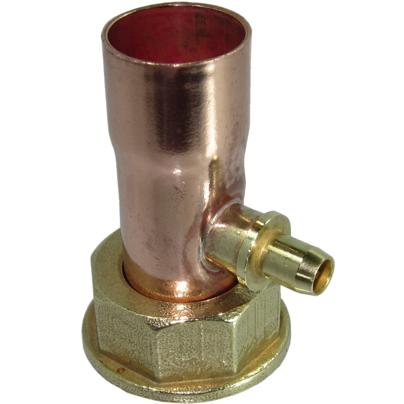 BRASS CONNECTOR FOR METER WITH SOLDERED VENT 