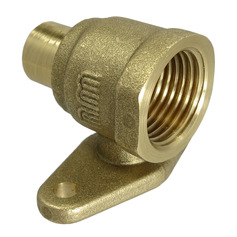 BRASS WALL PLATE STRAIGHT END MALE TO COPPER