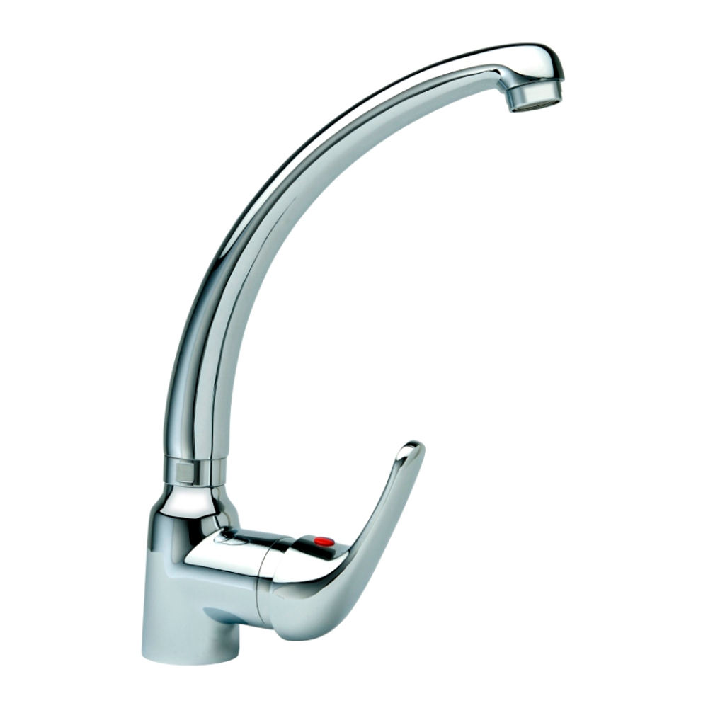 LEVER HANDLE VERTICAL SINK MIXER TAP ROUND SPOT DANUBIO