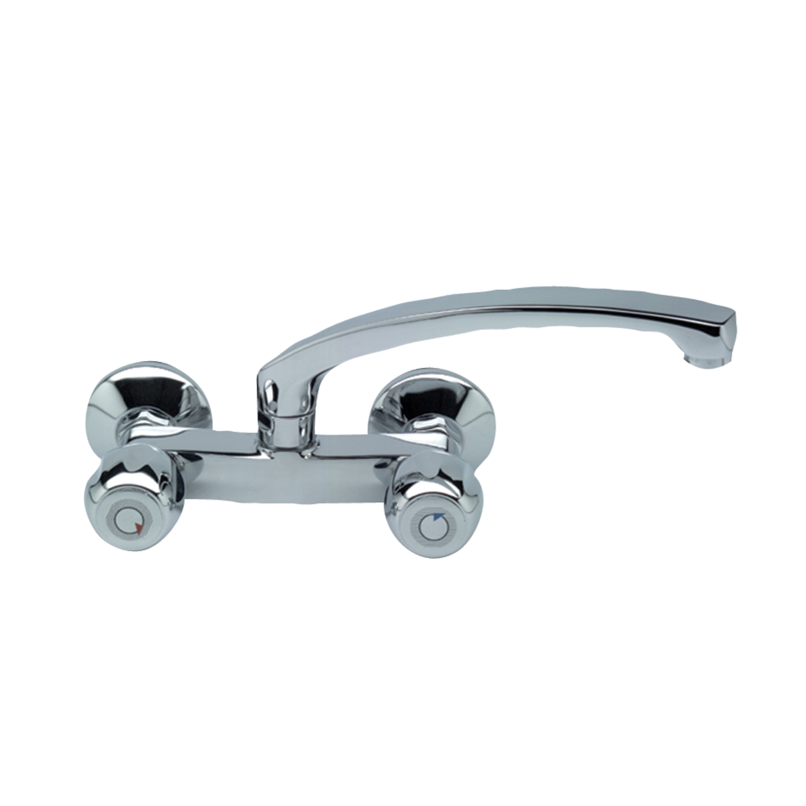 WALL SINK MIXER WITH CAST SWIVEL SPOUT